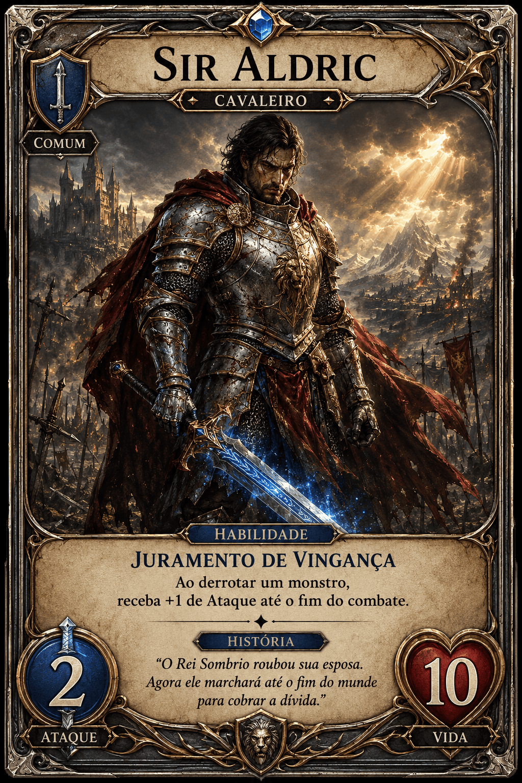 Carta Sir Aldric — Cavaleiro