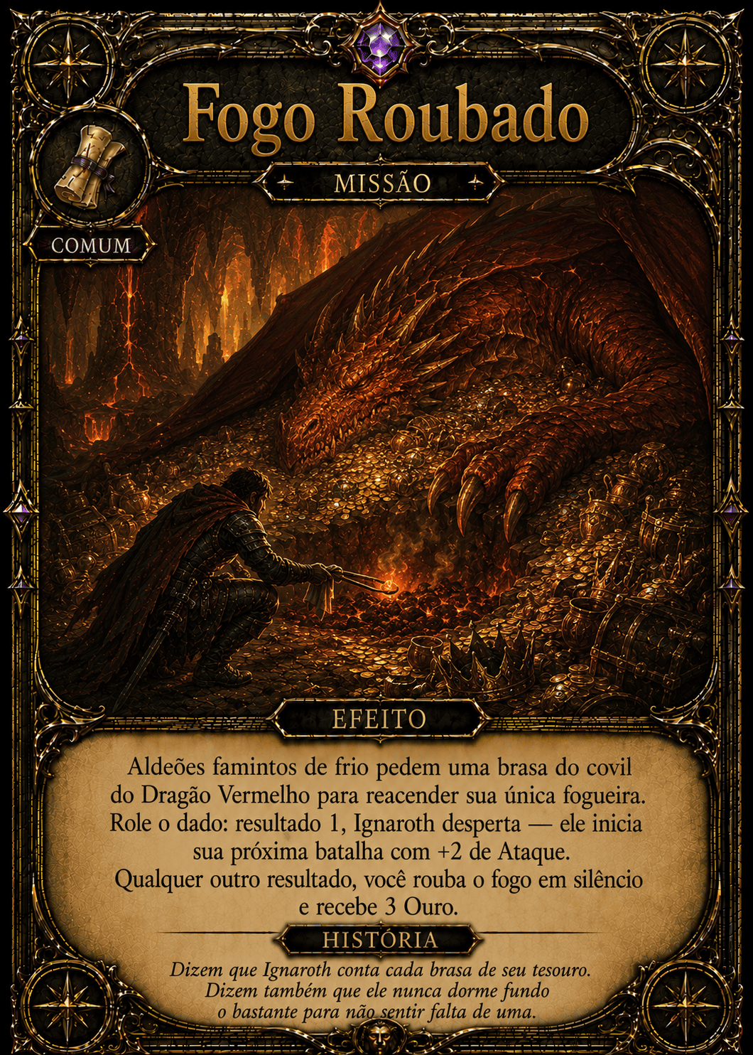 Carta de evento — Fogo Roubado