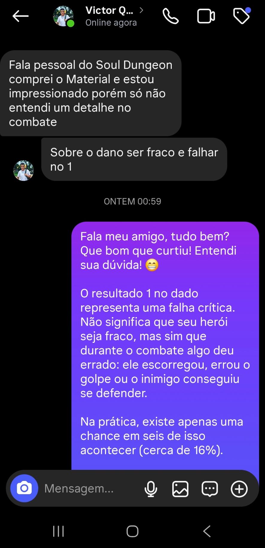 Depoimento de Victor sobre o combate