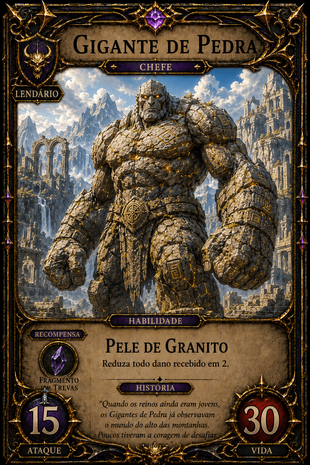 Carta do chefe Gigante de Pedra