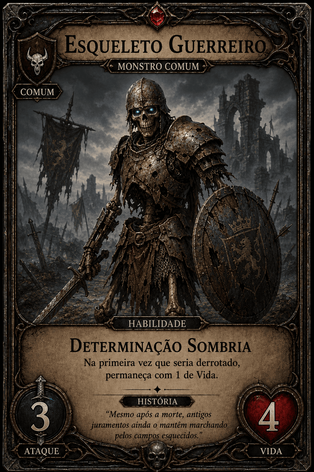 Carta Esqueleto Guerreiro